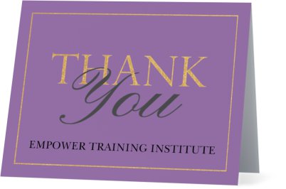 Empower Training Institute thank you cards
